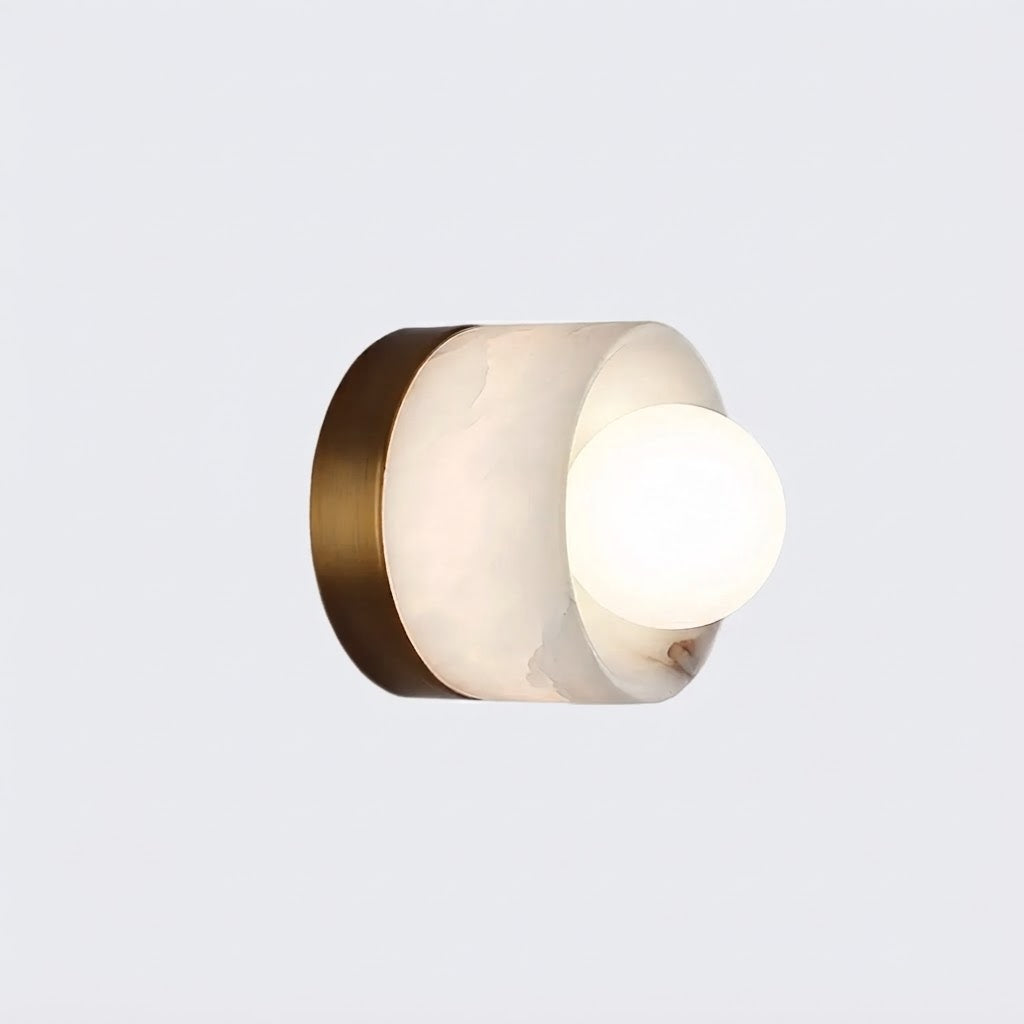 Rivi Italian Alabaster Glass Globe Wall Sconce - Lumovique