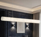 Davu Minimalist Alabaster Tube Linear Chandelier - Lumovique