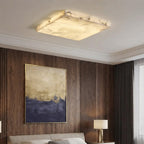 Azio Spanish Alabaster Square Flush Mount Ceiling Light - Lumovique