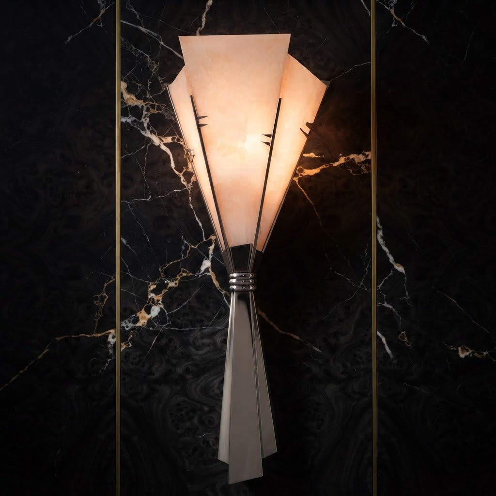 Orvi French Art Deco Alabaster Bouquet Wall Sconce - Lumovique