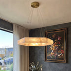 Dovi Art Deco Alabaster Hexagon Ring Chandelier - Lumovique