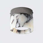 Nuvi Japandi Marble Drum Flush Mount Ceiling Light - Lumovique