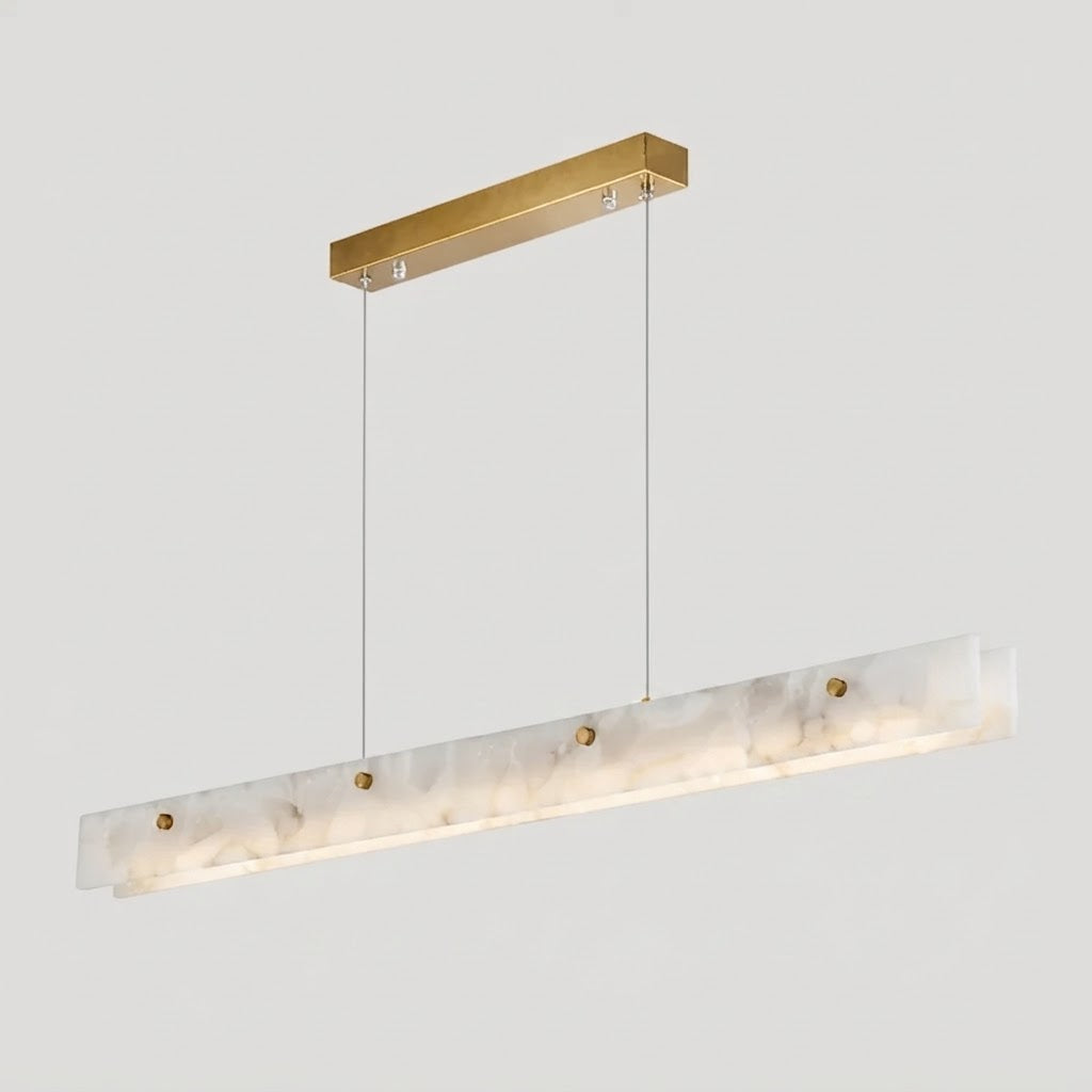 Cler Art Deco Alabaster Linear Chandelier - Lumovique