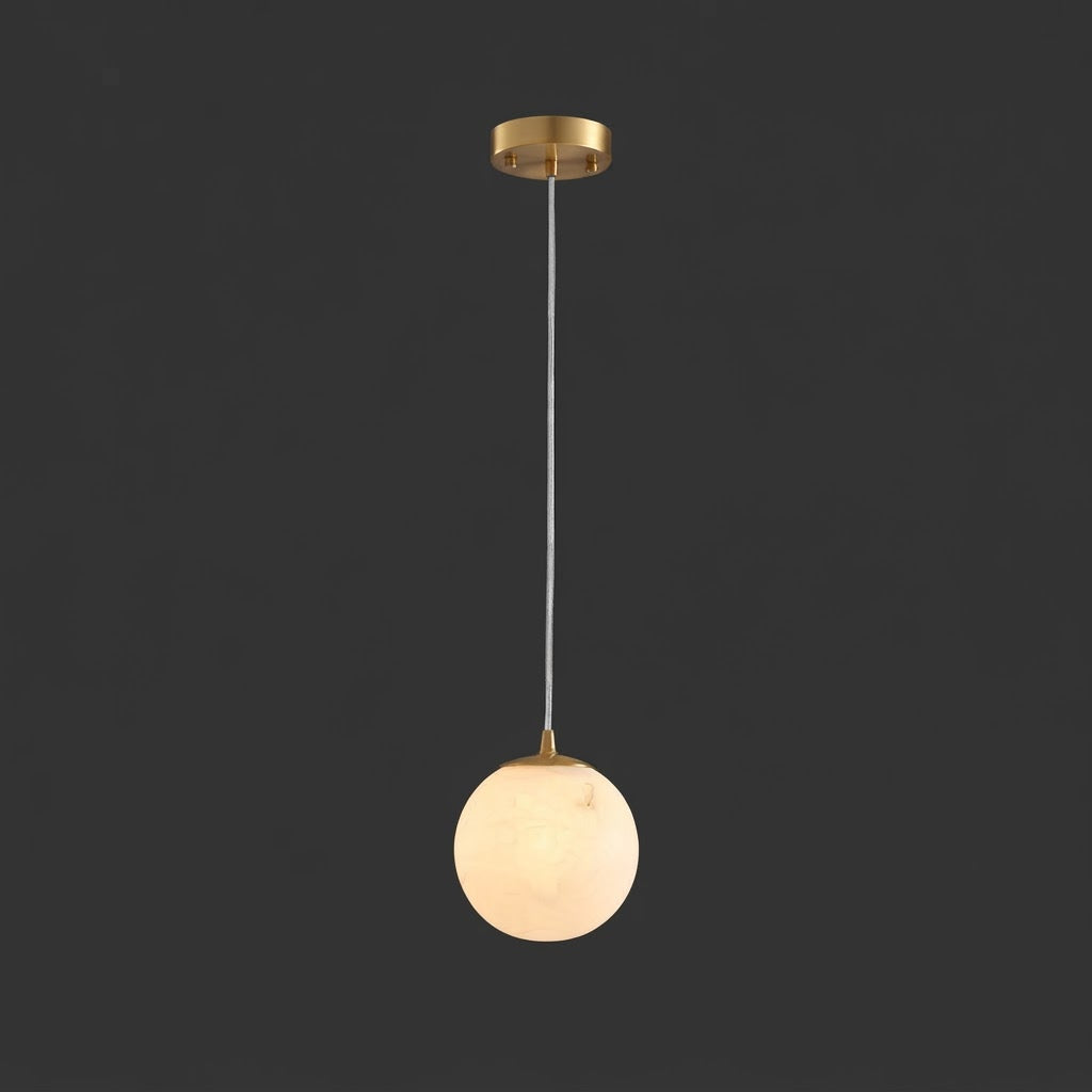 Lyne Mid Century Alabaster Globe Mini Pendant Light - Lumovique