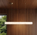 Davu Minimalist Alabaster Tube Linear Chandelier - Lumovique