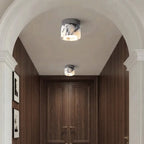 Nuvi Japandi Marble Drum Flush Mount Ceiling Light - Lumovique