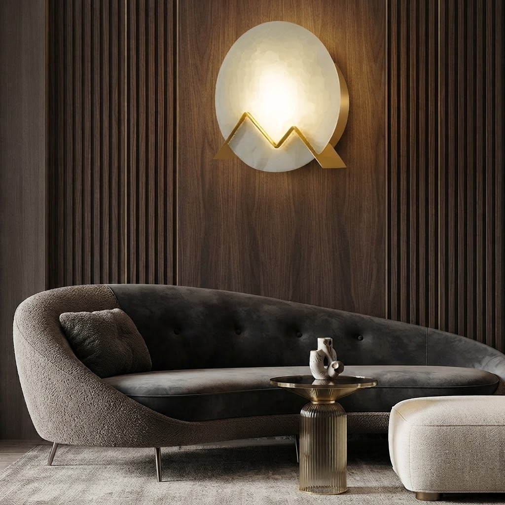 Vizo Spanish Alabaster Moon Wall Sconce - Lumovique