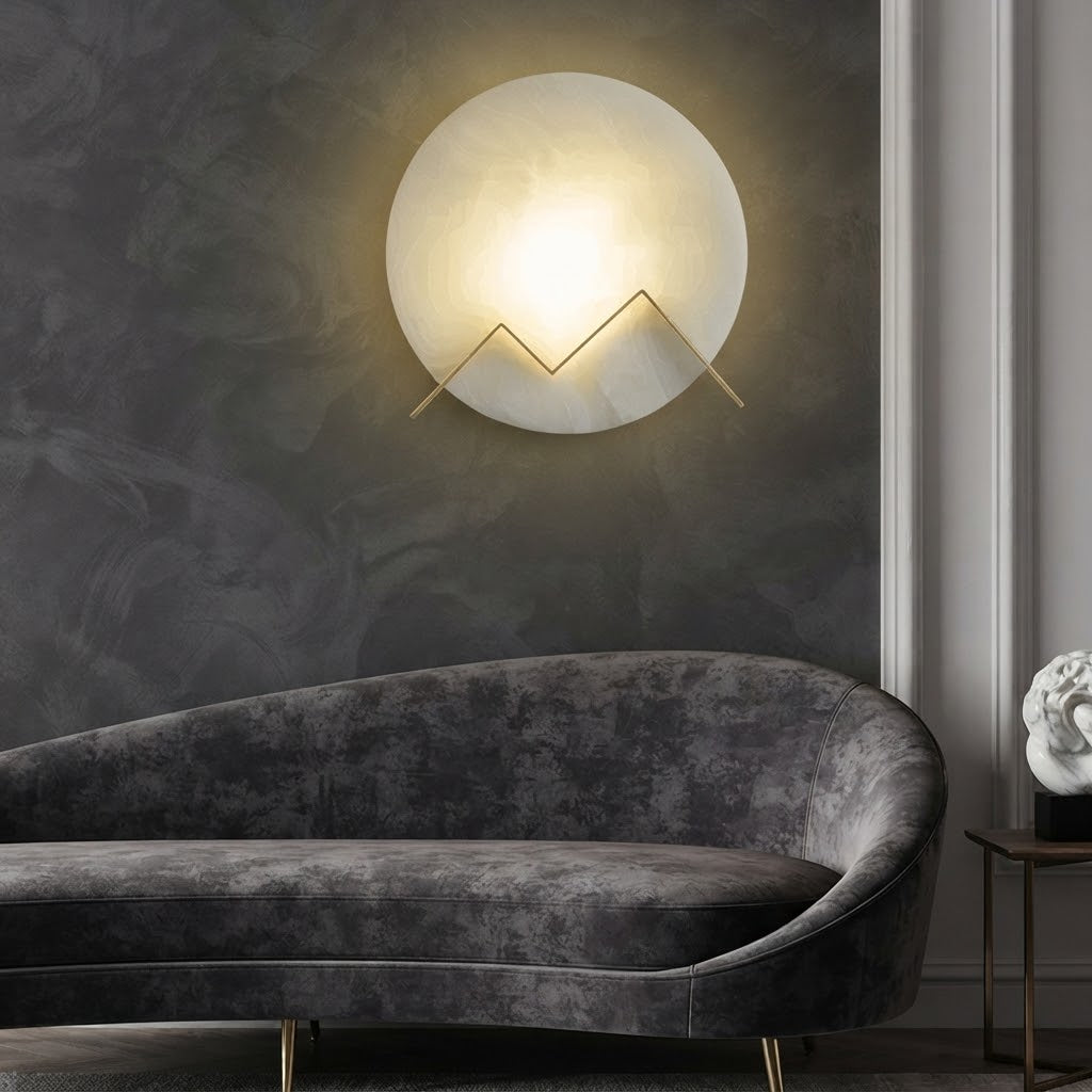 Vizo Spanish Alabaster Moon Wall Sconce - Lumovique