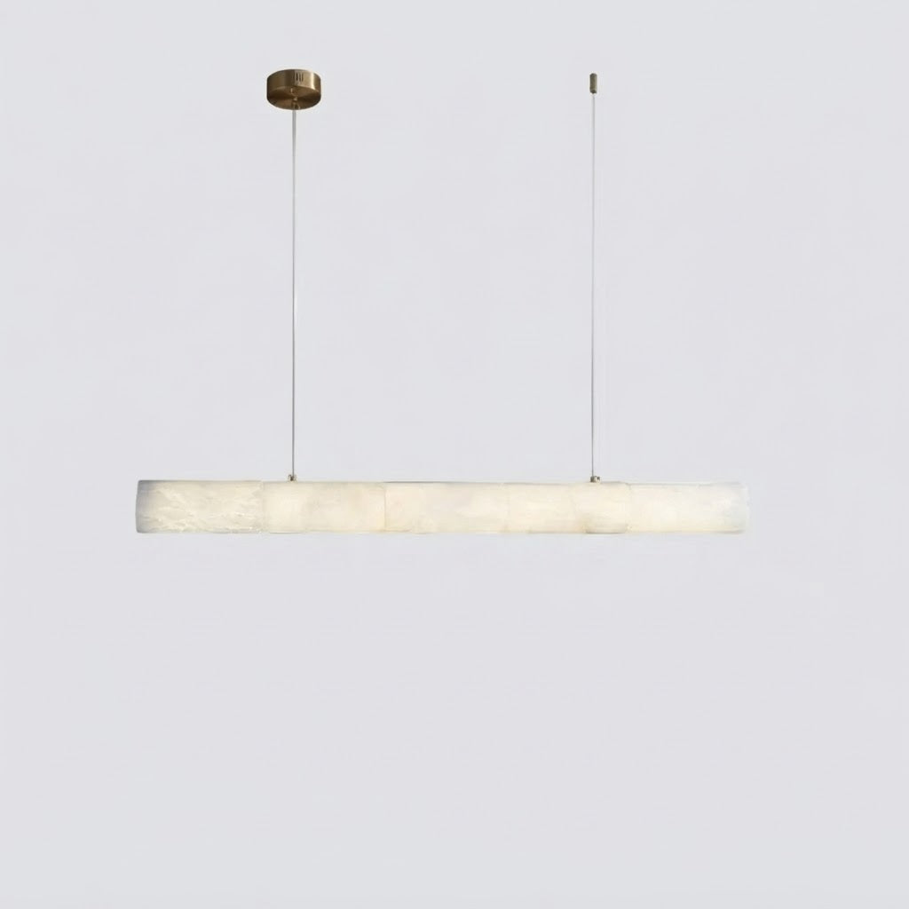 Davu Minimalist Alabaster Tube Linear Chandelier - Lumovique