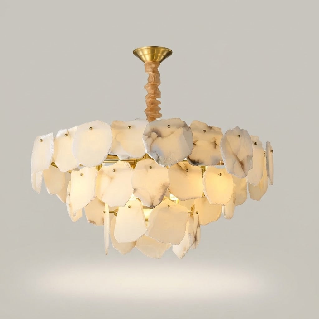 Bryx Spanish Alabaster Tiered Chandelier - Lumovique