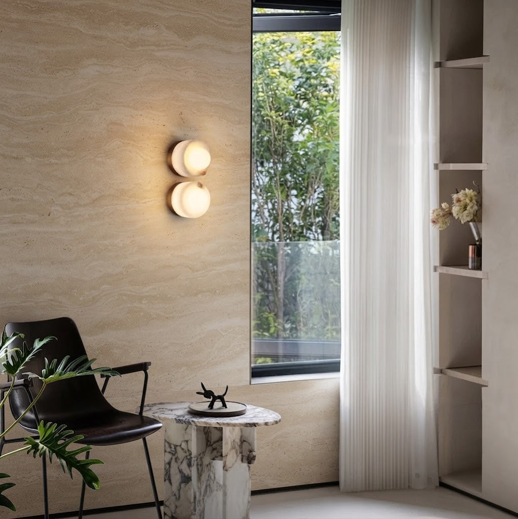 Rivi Italian Alabaster Glass Globe Wall Sconce - Lumovique