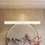 Davu Minimalist Alabaster Tube Linear Chandelier - Lumovique