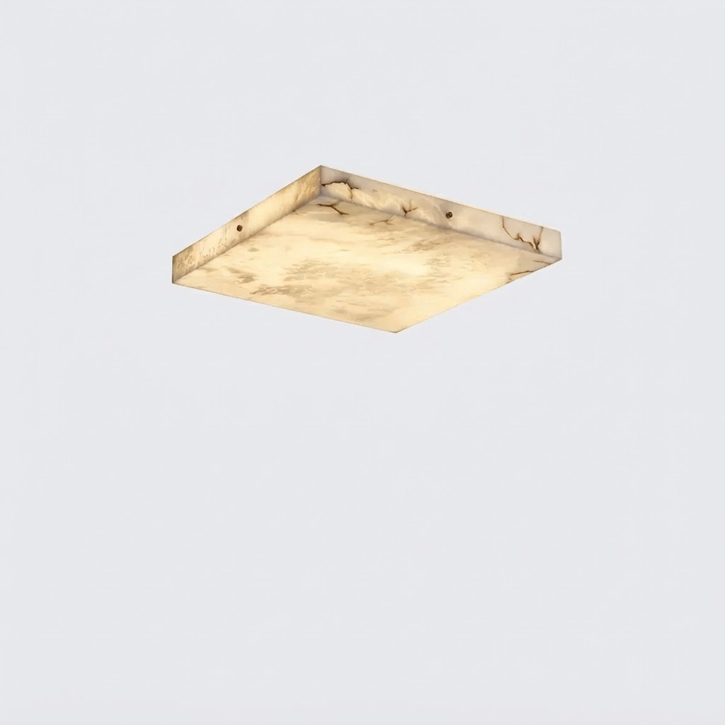 Azio Spanish Alabaster Square Flush Mount Ceiling Light - Lumovique