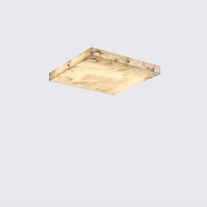 Azio Spanish Alabaster Square Flush Mount Ceiling Light
