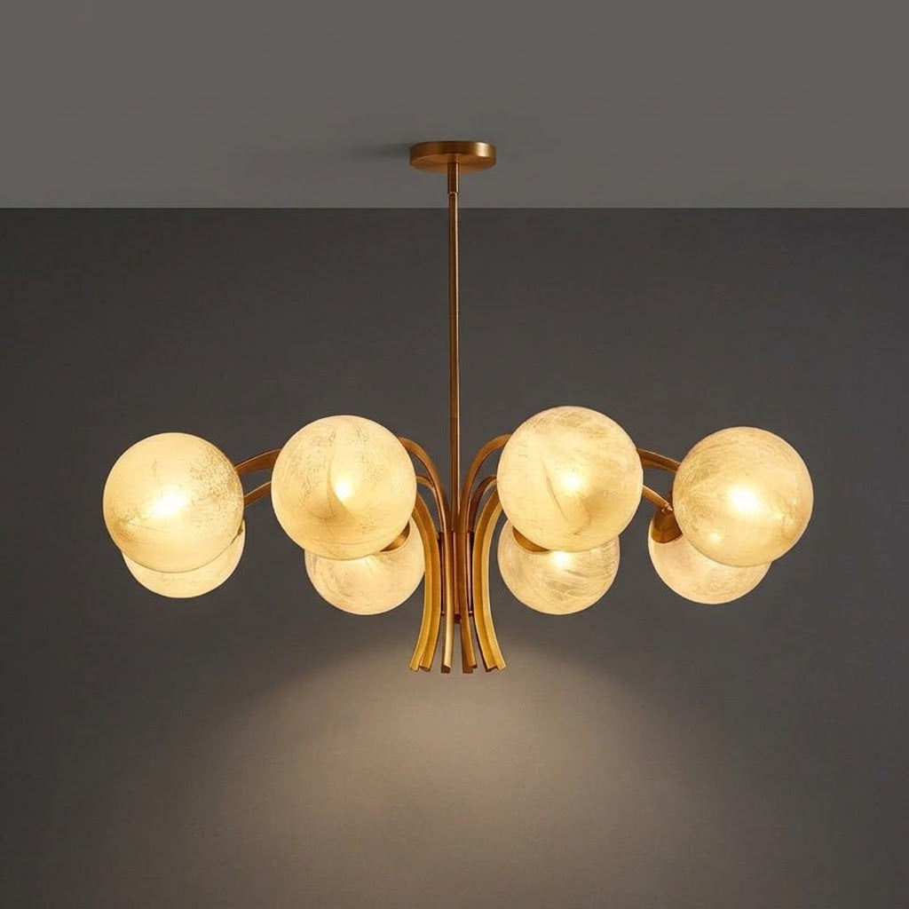 Telo Mid Century Glass Globe Sputnik Chandelier - Lumovique