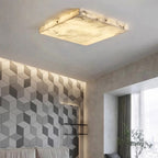 Azio Spanish Alabaster Square Flush Mount Ceiling Light - Lumovique
