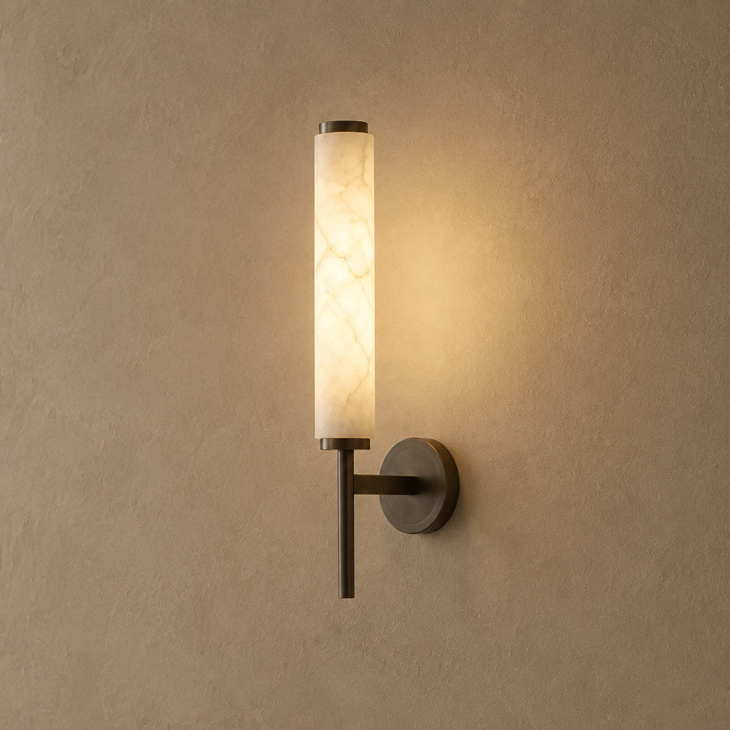 Jorva Spanish Alabaster Tube Wall Sconce - Lumovique