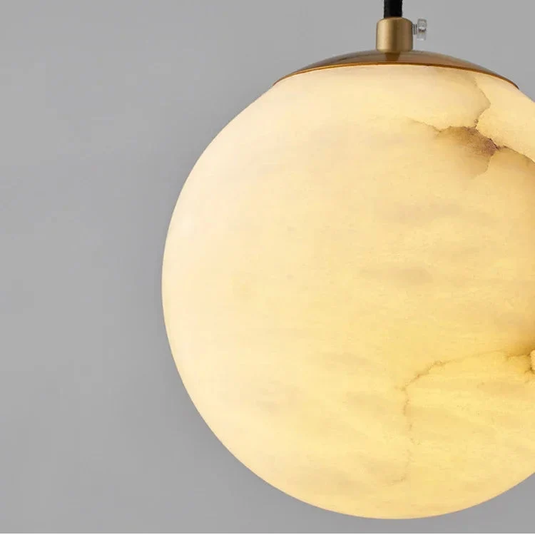 Lyne Mid Century Alabaster Globe Mini Pendant Light - Lumovique