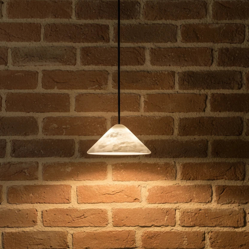 Vayu Spanish Alabaster Cone Pendant Light - Lumovique