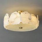 Azel Spanish Alabaster Flush Mount Ceiling Light - Lumovique