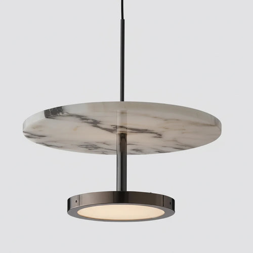 Aryn Minimalist Marble Disc LED Pendant Light - Lumovique