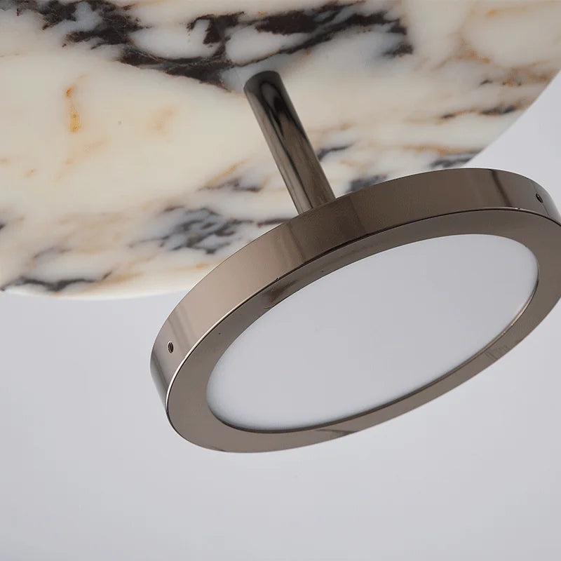Aryn Minimalist Marble Disc LED Pendant Light - Lumovique