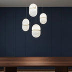 Nesi Mid Century Alabaster Capsule Pendant Light - Lumovique