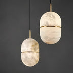 Nesi Mid Century Alabaster Capsule Pendant Light - Lumovique