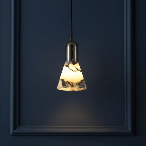 Aven Mid Century Marble Cone Pendant Light - Lumovique