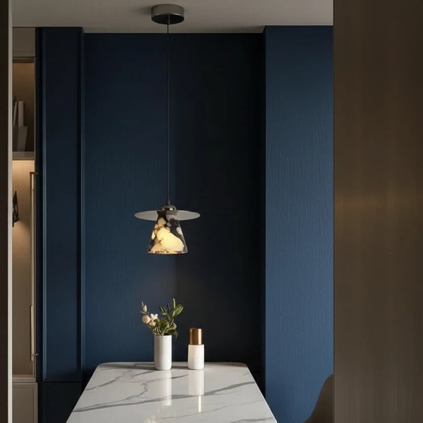 Orve Minimalist Marble Cone Pendant Light - Lumovique