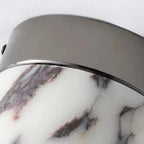 Nuvi Japandi Marble Drum Flush Mount Ceiling Light - Lumovique