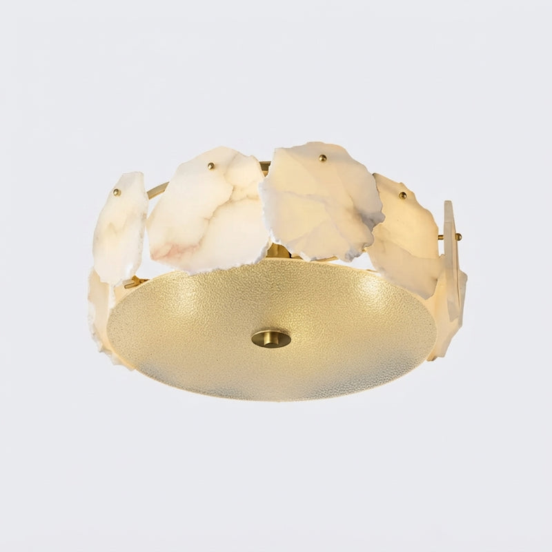 Azel Spanish Alabaster Flush Mount Ceiling Light