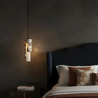Rive Japandi Marble Glass Cylinder Pendant Light - Lumovique