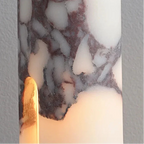 Rive Japandi Marble Glass Cylinder Pendant Light - Lumovique