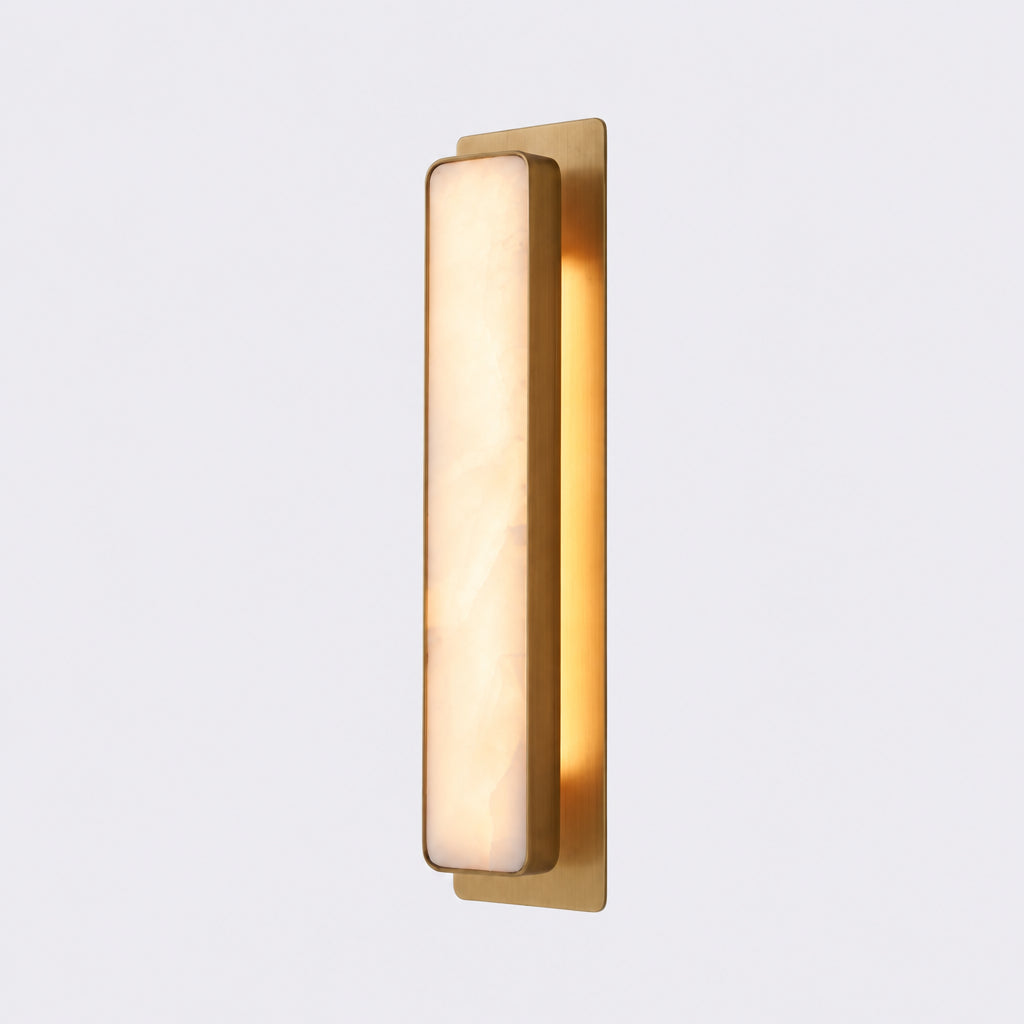 Sisa Minimalist Alabaster Rectangular Wall Sconce - Lumovique