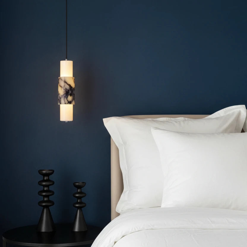 Zorv Minimalist Marble Tube Pendant Light - Lumovique