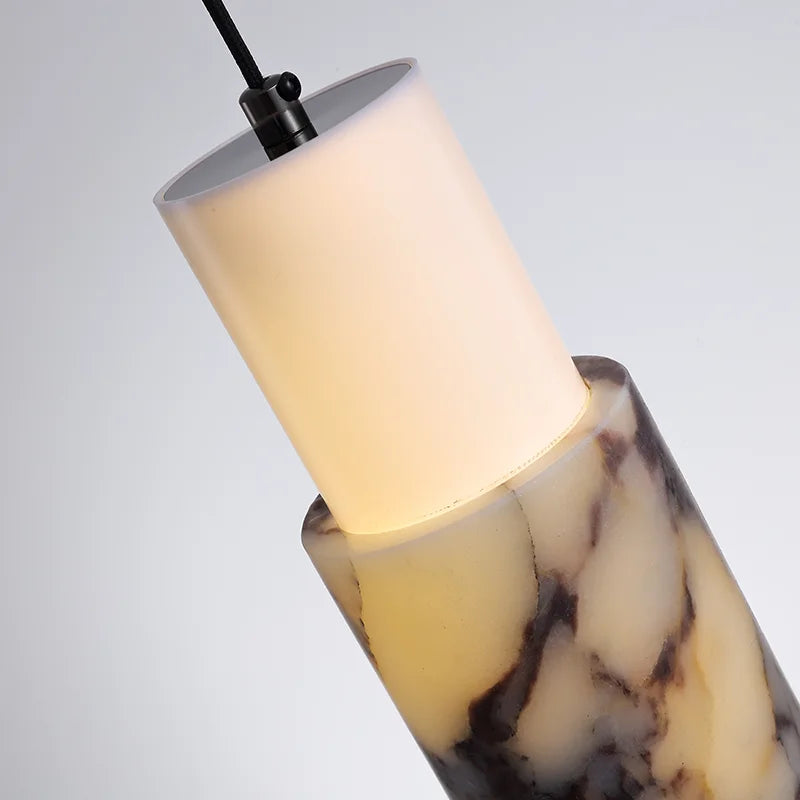 Zorv Minimalist Marble Tube Pendant Light - Lumovique