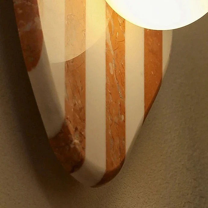 Nexa Retro Striped Marble Globe Wall Sconce - Lumovique