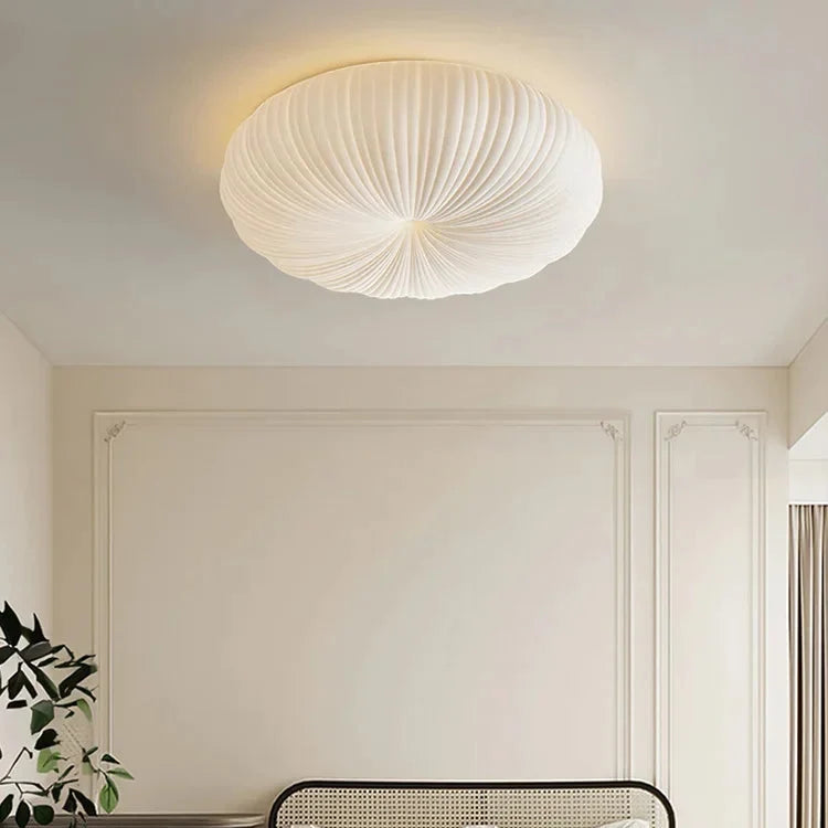 Kero French Cream Pumpkin Flush Mount Ceiling Light - Lumovique