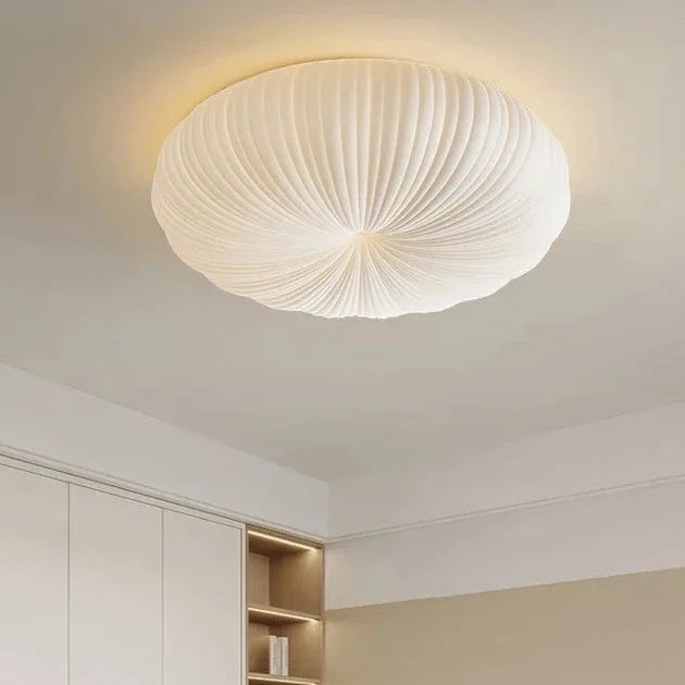 Kero French Cream Pumpkin Flush Mount Ceiling Light - Lumovique