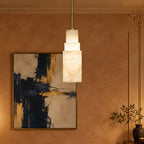 Keno Art Deco Alabaster Stepped Pendant Light - Lumovique