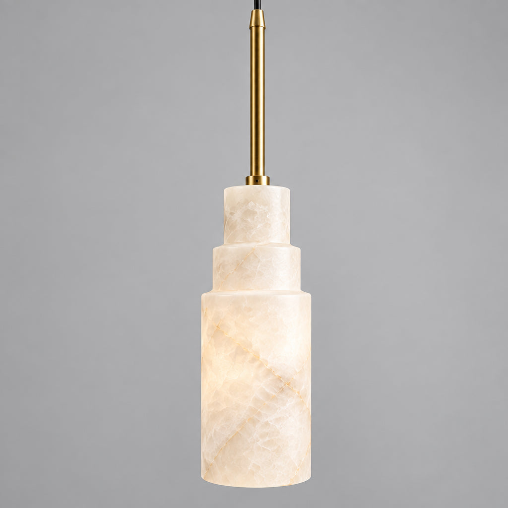 Keno Art Deco Alabaster Stepped Pendant Light - Lumovique