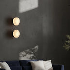 Kelvi Minimalist Round Alabaster Wall Sconce - Lumovique