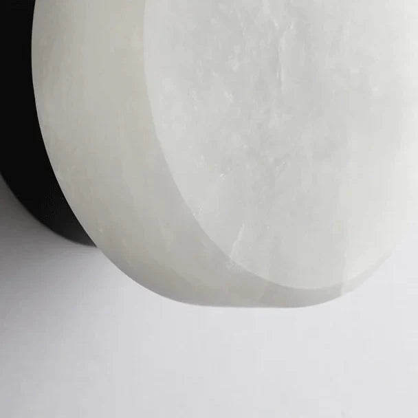 Kelvi Minimalist Round Alabaster Wall Sconce - Lumovique