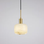 Sezi Minimalist Alabaster Cylinder Pendant Light - Lumovique
