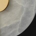 Qivo Minimalist Alabaster Split Disc Wall Sconce - Lumovique