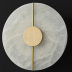 Qivo Minimalist Alabaster Split Disc Wall Sconce - Lumovique