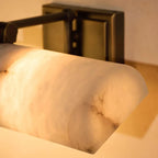 Avio Mid Century Adjustable Alabaster Cylinder Wall Sconce - Lumovique