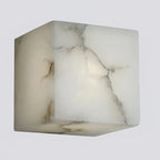 Lure Minimalist Alabaster Cube Wall Sconce - Lumovique