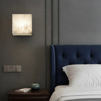 Lure Minimalist Alabaster Cube Wall Sconce - Lumovique